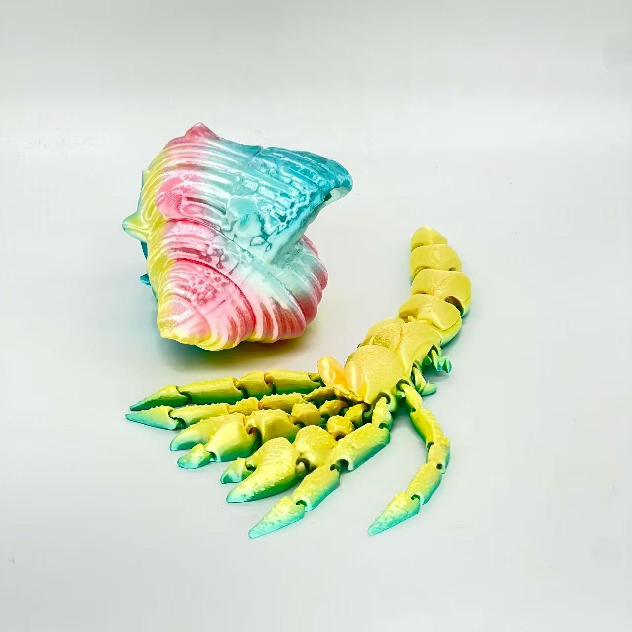 

New 3D Printed Hermit Crab Multi-Articular Movable Model Home Decor Creative Ornaments Gift Crafts Ornaments3d Printed Crab 1 Set