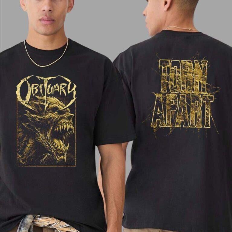 Obituary Merch Tee Torn Apart Cover Two Sides Print Unisex T-Shirt XL