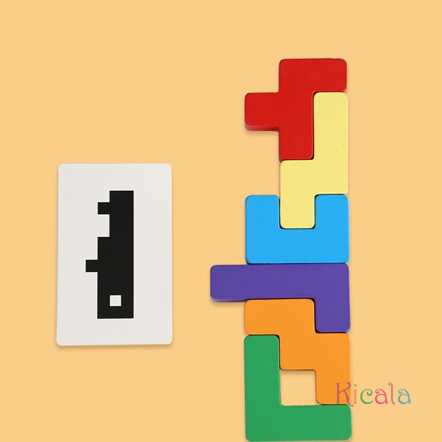 Educational Kids Toy Montessori Shadow Matching Puzzle Blocks Brain Teaser Balance Stacking Shape Learning Toy Kids