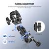NEEWER Bike Camera Mount, Bike Multi-Bar with Dual Ball Head/Super Clamp/Action Camera Adapter, Bicycle Handlebar Hidden Selfie Stick, Clamp Bar Compa