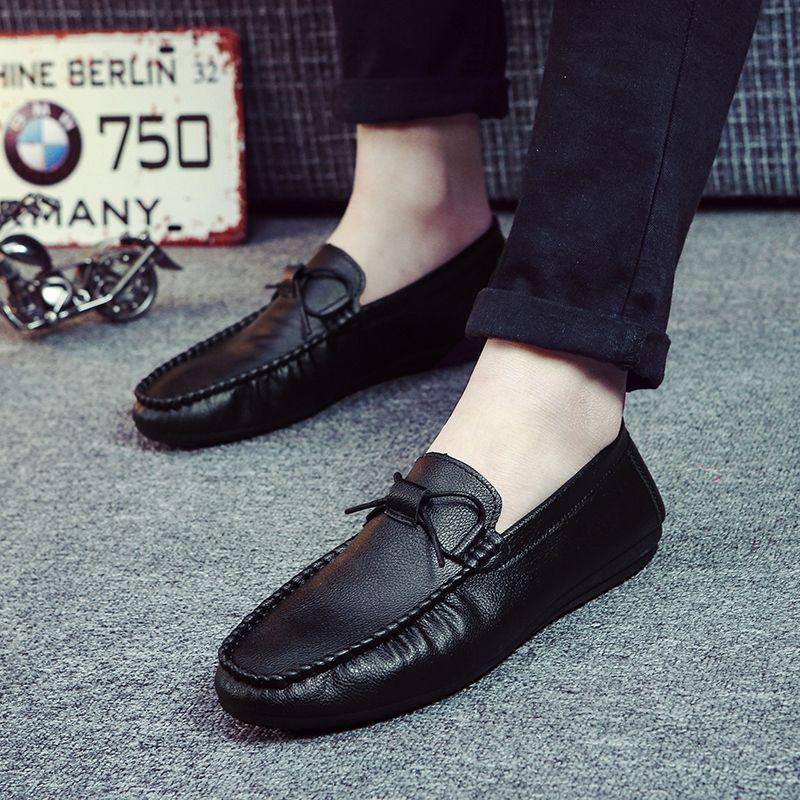 

Doudou Men s Casual Breathable Leather Loafers - Soft Slip-On Driving Shoes 42