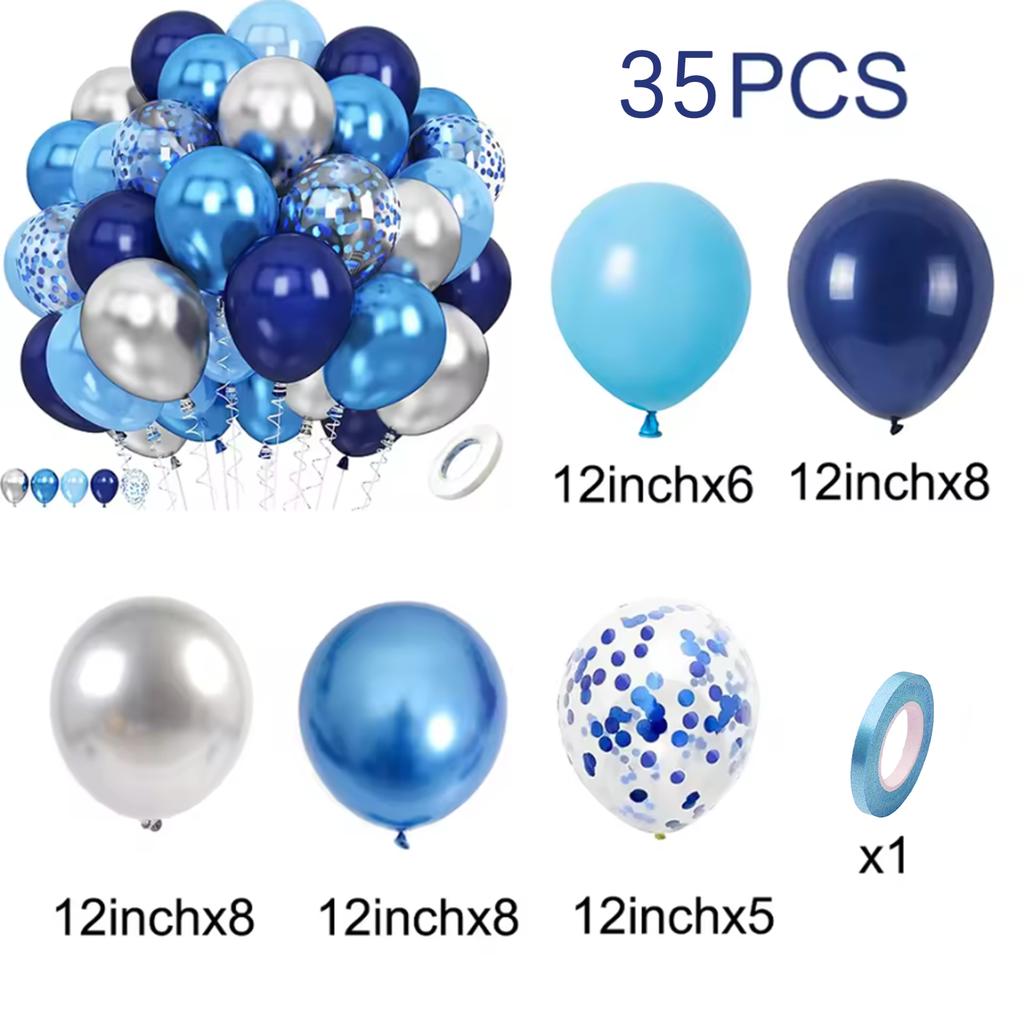 12inch Blue Balloon Set, Suitable for Weddings,birthdays,themed Parties,bridal Showers,graduation Ceremonies,family Gatherings