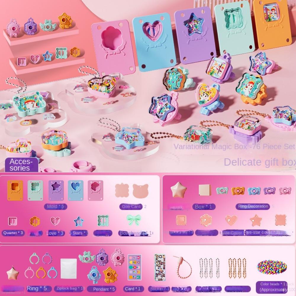Rabbit Magical Goo Card Gift Box 3D Goo Card Full Set Stickers Cute Goo Card Sticker Set  Girls