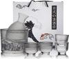 [Recommended for Sake Lovers] Heat-resistant Glass Sake Set: Includes Sake Cups, Sake Bottles, and a Sake Flask. Features a Non-slip Grip. Suitable Fo
