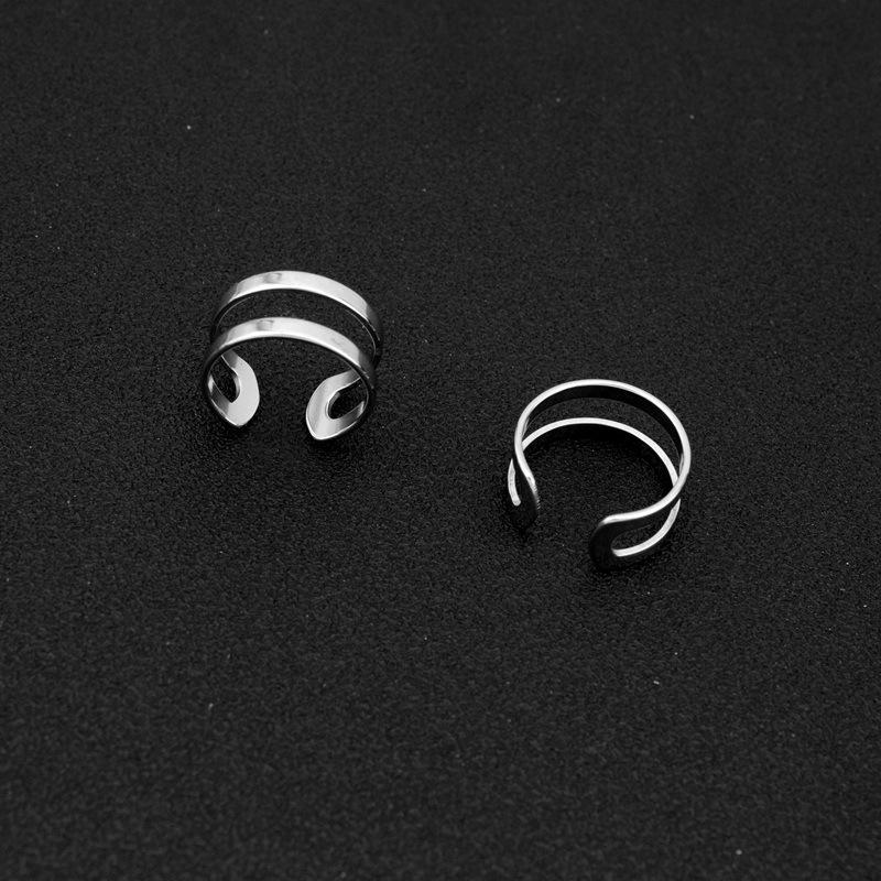 Minimal neutral wind titanium steel ring, adjustable opening stainless steel ring non-fading ring