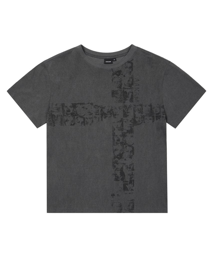 AAKAM Mosaic Cross Half Top (Dark Gray)