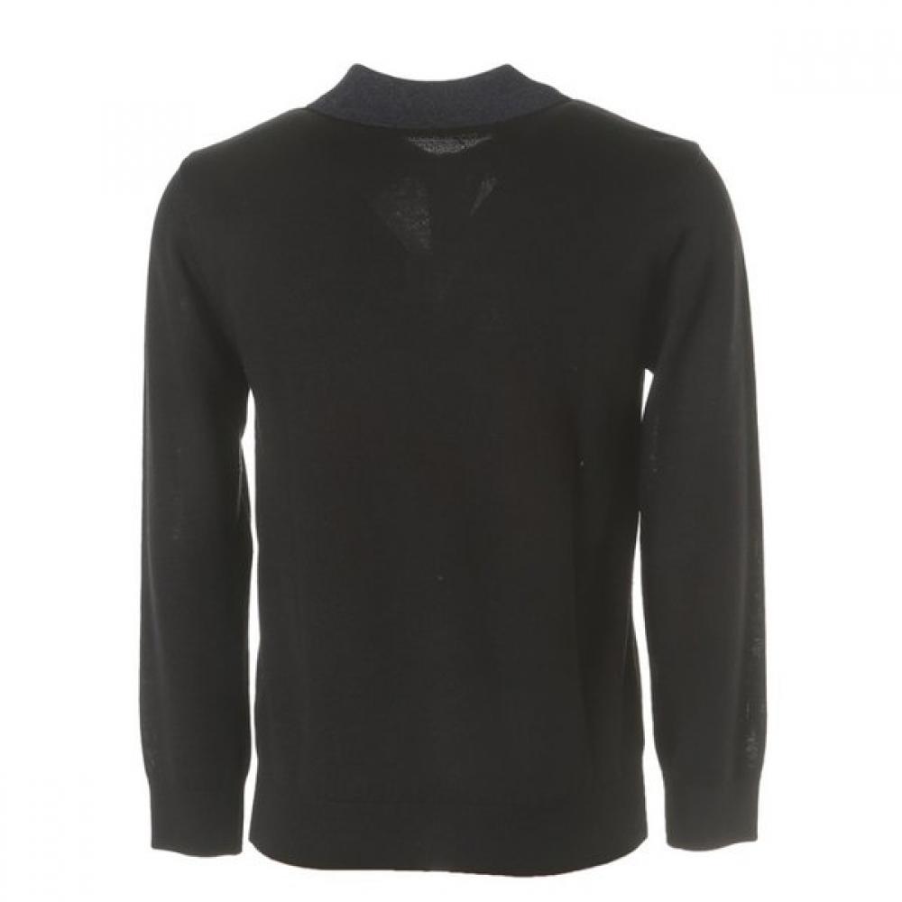 Countess Mara Wool Blend Collar Point Contrast Black Polo Cstw3b1110k0