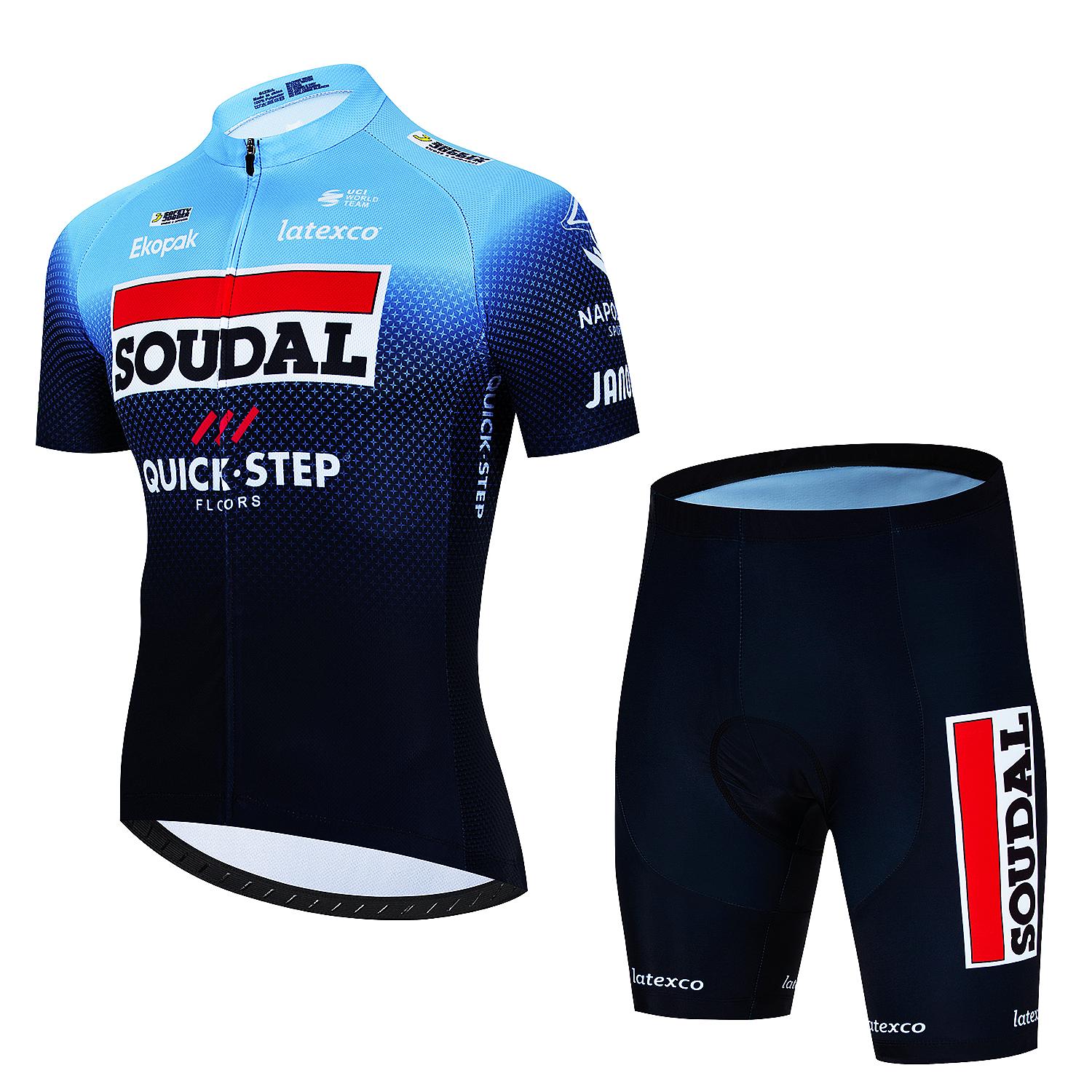 

Мужской комплект одежды для велоспорта SOUDAL Quick Step Clothing 2025 Велосипедная одежда Летняя веломайка Велосипедная куртка Мужские весенние шорты Комбинезон L