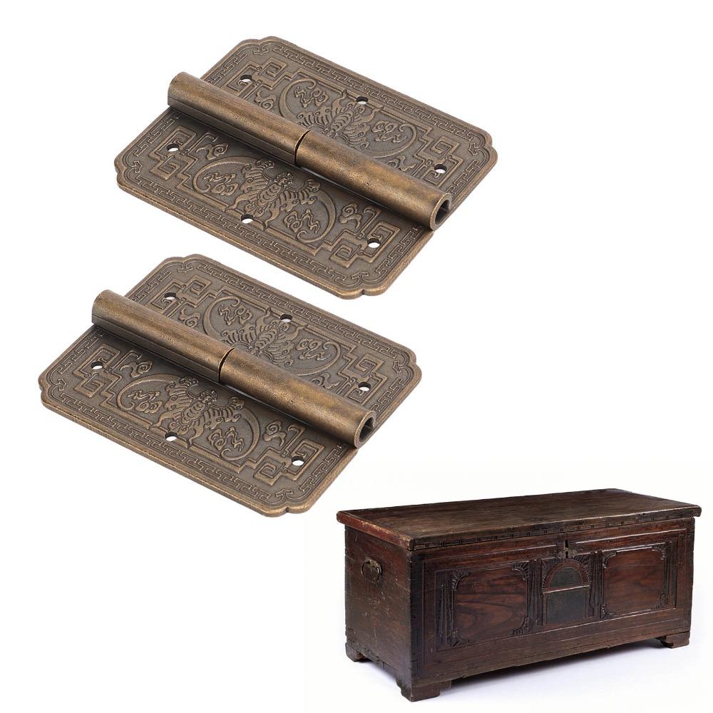 2pcs Decorative Furniture Hinges Vintage Cabinet Hinges Cupboard Door Hinges  Wooden Boxes