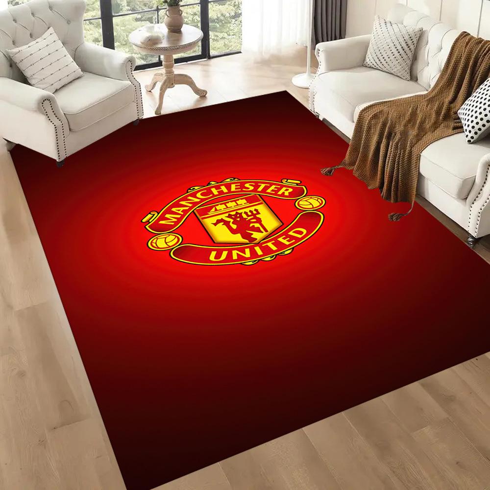 Manchester Fans Square rugs are a great choice for living rooms, bedrooms, home décor, and as gifts.
