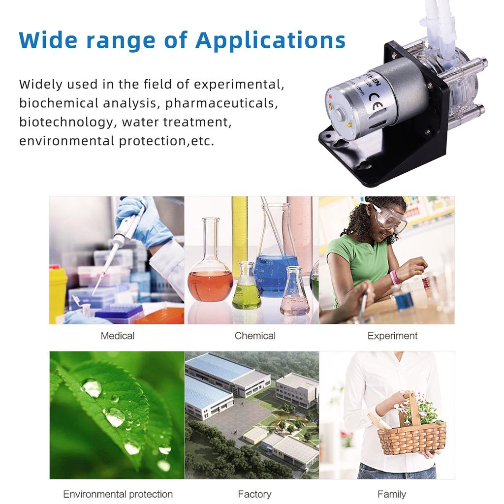 GROTHEN   12V Peristaltic Pump with Silicone Tubing High  Water Liquid Pump Dosing Vacuum Pump Self-Priming Anti-Corrosion    for   Aquari