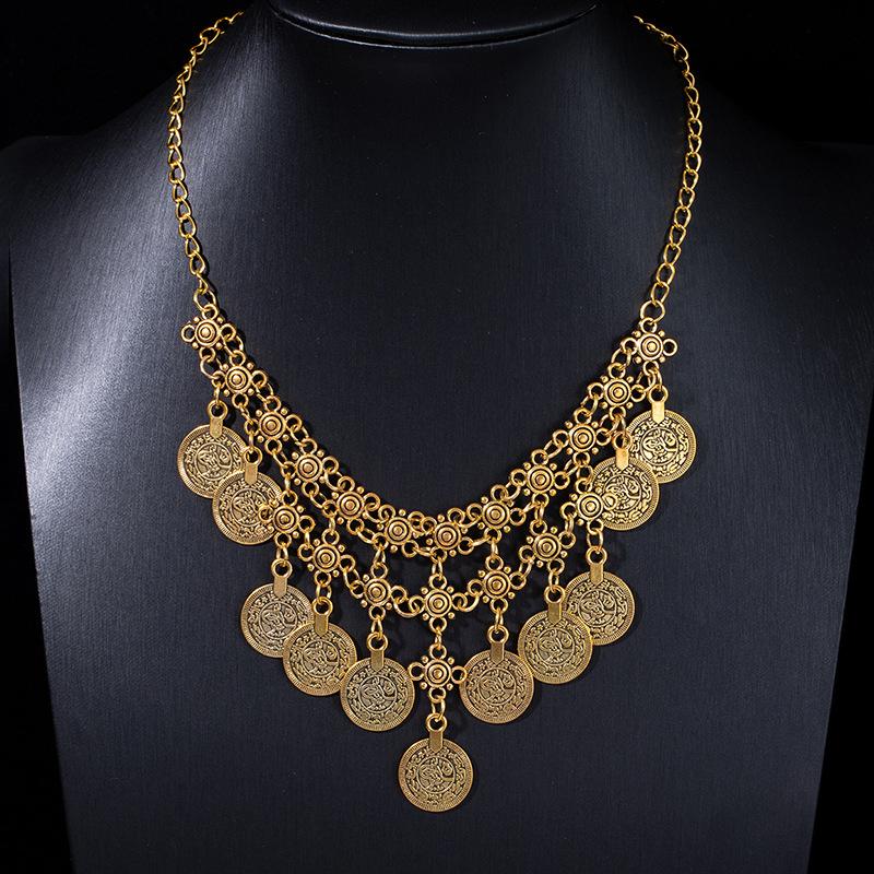 Retro Ethnic Style Metal Coin Waist Chain Women'S Adjustable Dress Waist Seal Dai Style Belly Dance Belt Accessories