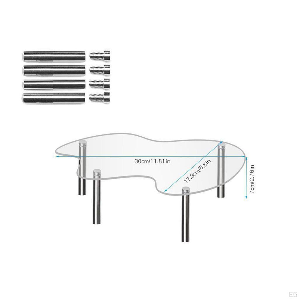 Acrylic Display Riser Jewelry Shelf Cake Rack Space Saving Holder Modern