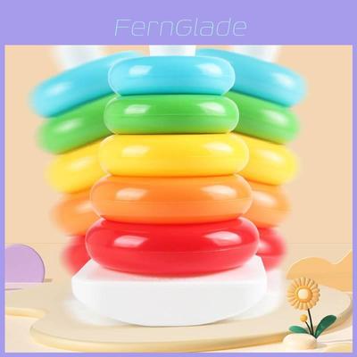 Rainbow Spinning Stacking Rings Toy For Baby Brain Development And Visual Skills