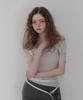 Teuwi Petite Strap One-Shoulder Short Sleeve T-Shirt