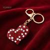 Zinc Alloy Heart Key Chain Sparkling Rhinestone Love Keychain , Car Purse Decoration Ring, Handbags Backpacks Charm Accessory, Gift for Women