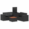 Sofa Set 6 Pieces Black Poly Rattan and Steel