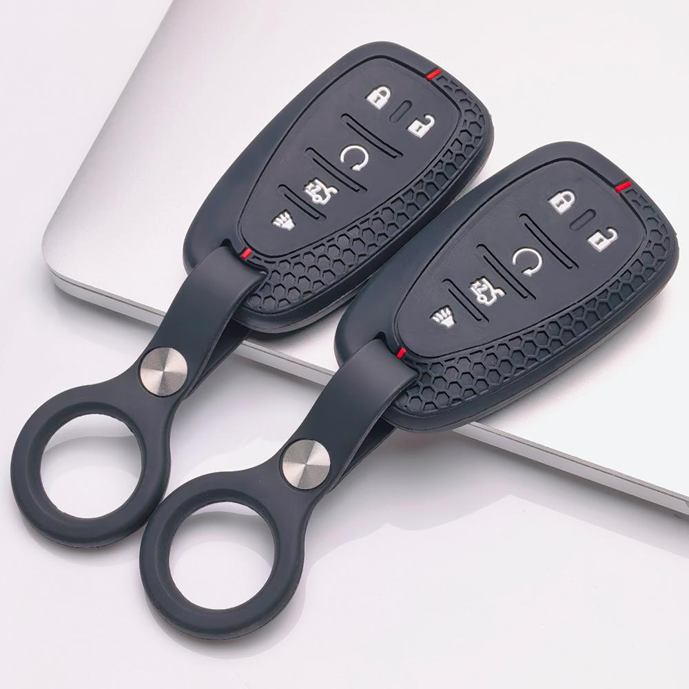 Key Fob Cover for Chevrolet Chevy Equinox Malibu XL Traverse Blazer Sonic Bolt with Keychain Anti-Scratch Surface Shockproof Structure