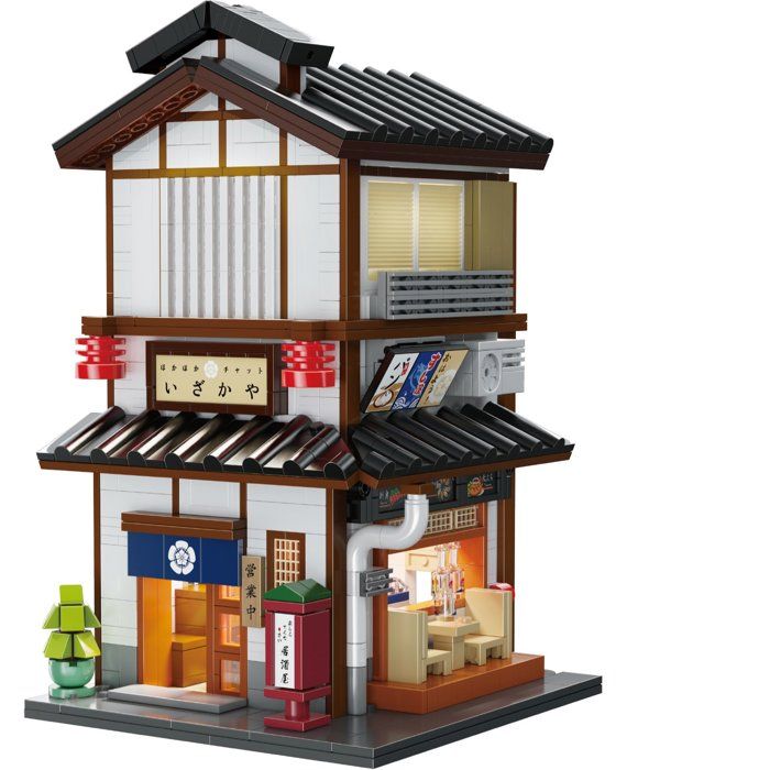 CADA Buildings - Construction Set - Japanese Izakaya and Yakitori Bistro - 1195 Pieces - For Ages 14+ - LED Included