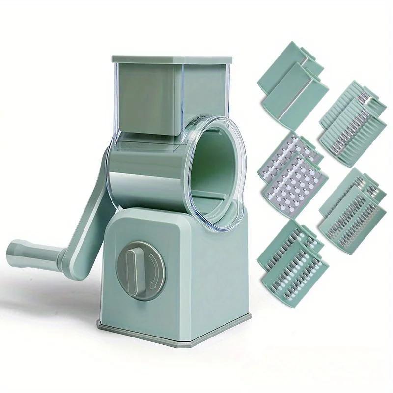 Multi Rotary Vegetable Cutter Slicer Functional Drum Hand Cranked Vegetable Potato Slicer Manual Cheese Chopper Machine Gadget