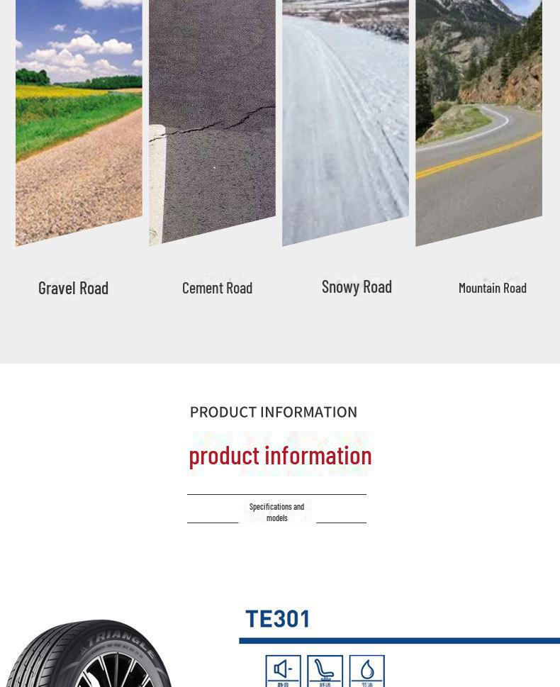 Triangle TE301 Car Tire for Cruze, Epica, BYD F6, Emgrand, Sonata - Size 175/65R15