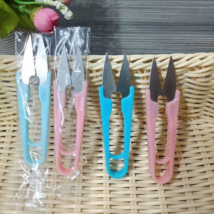 Stainless Steel U-Shaped Thread Scissors for Embroidery, Cross-Stitch, and Fishing Line Trimming.