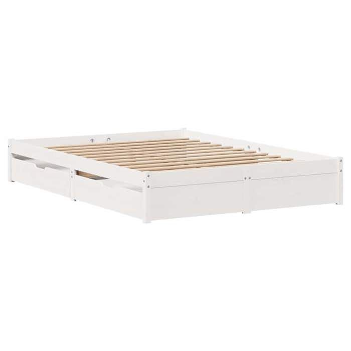 VidaXL Cadre de lit sans matelas blanc 120x200 cm bois de pin massif 3301661