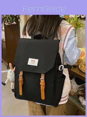 Nylon Casual Backpack For Students With Design And Laptop Compartment