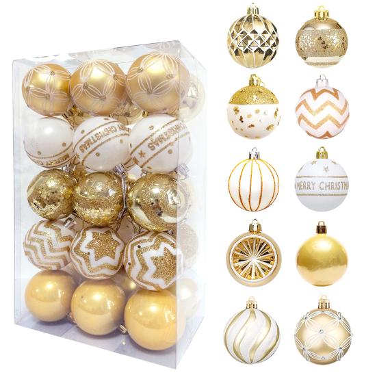 Pcs Christmas Balls Ornaments 2.4 Inch Small Shatterproof Plastic Balls