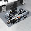 Grey Classic Vintage Car Comic Multi‑Panel Print Area Rug Non‑Slip Rectangular Floor Mat Car Fan Decor for Gaming Room Living Bedroom