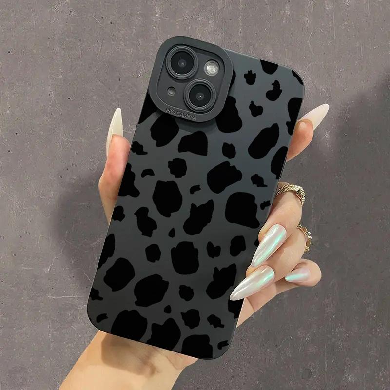 Husă pentru iPhone 15 14 13 12 11 Pro Max XS X XR Husă de protecție grafică Leopard pentru iPhone 7 8 Plus SE 2020 Huse din silicon