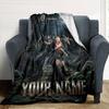 Name Custom Zombie Game Print Flannel Blanket High Quality Warm Comfortable Cover for All Seasons Perfect for Gifts Home Decor