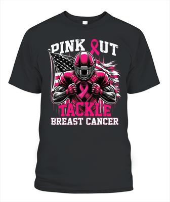 Pink Out Tackle Football Breast Cancer Awareness Men T-Shirt