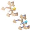 Natürliches Holz Vogelspielzeug-Set inklusive Spielständer und Seil zum Zusammenbau und zur sozialen Interaktion zwischen mehreren Haustieren