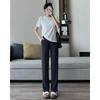 Side split narrow wide-leg pants women's summer high waist drape ice silk sunscreen straight suit pants high waist and thin