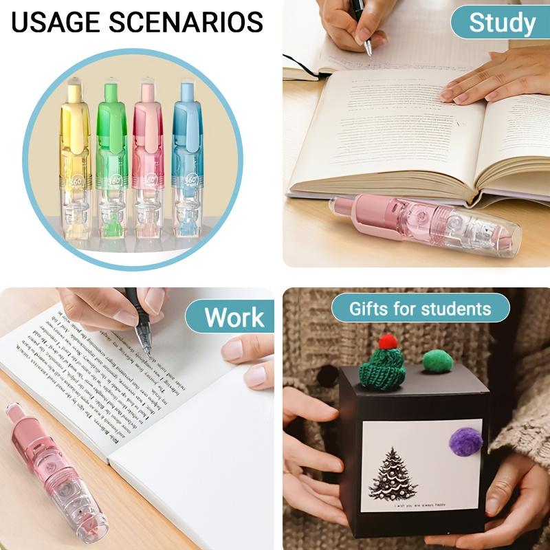 New for Summer - Retractable White Correction Tape, Cute Pen-Shaped Applicator for Easy Use, Instantly Correct Mistakes