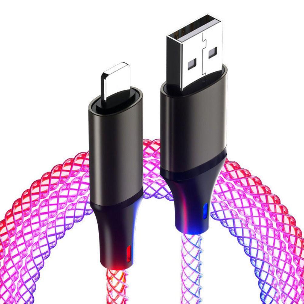 6A 66W Fast Charging Cable Type C Mobile Phone Data Cord RGB Lights Charge Cable  Phone Charging