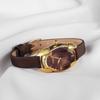 Time100 Watch with Multifaceted Diamond Japanese 30M Water and Brown Butyl Strap Women's Crystal, Movement, Resistance,