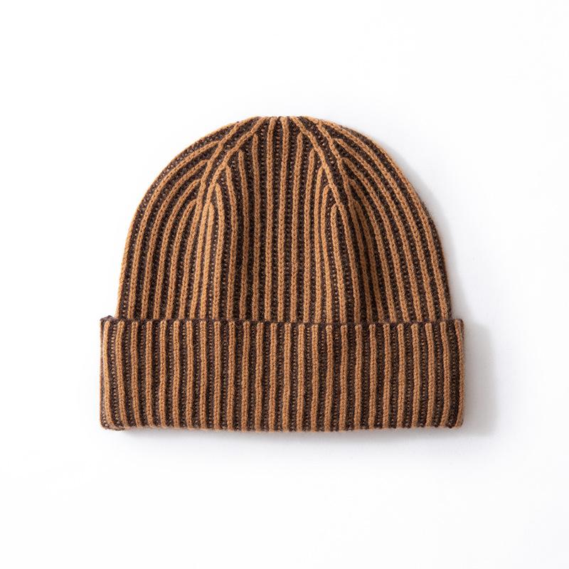 

Чистый кашемир Осень и Зима Новая мужская и женская Шапка вязаная двухцветная теплая и стильная с защитой ушей One size