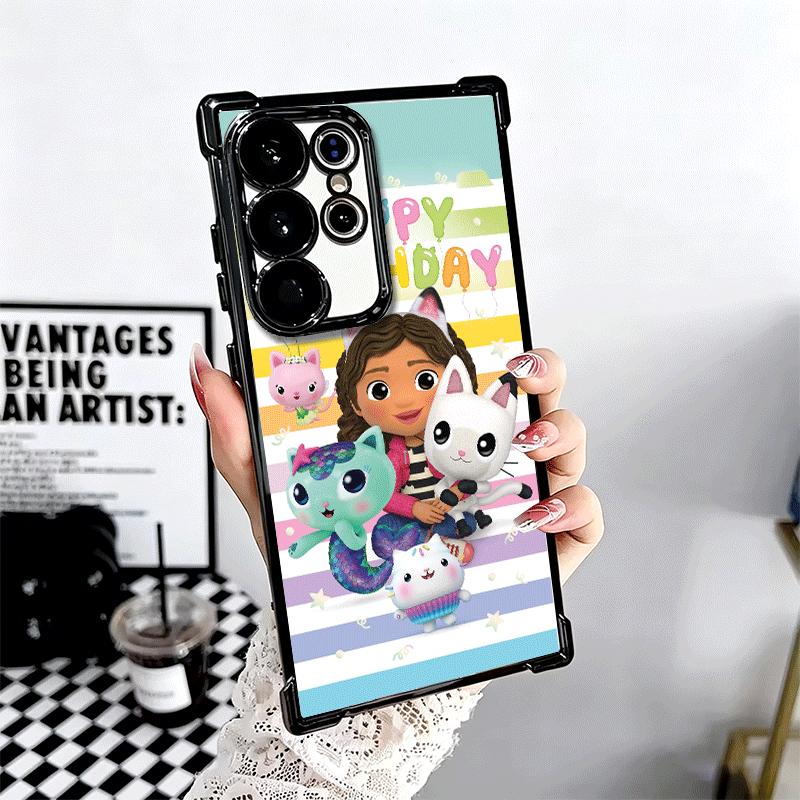 G-Gabbys Dollhouse Cartoon Plating Phone Case For Samsung Galaxy S24 S25 FE S26 Edge S23 Ultra S22 S21 Plus S20 Anti-Fall Airaba