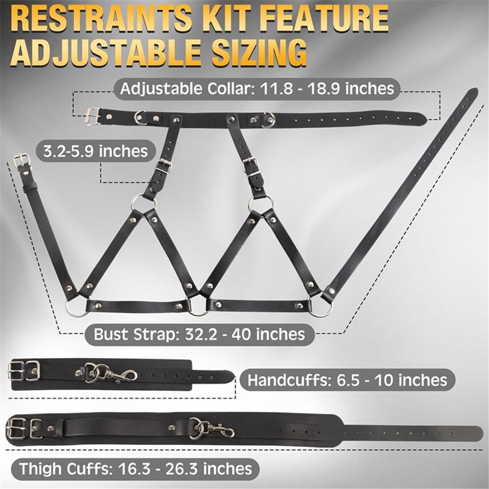 Sex Restraints Strap SM Bondage Gear Toy Leather BDSM Body Chest Harness Handcuffs Leg Cuffs Adults Accessories