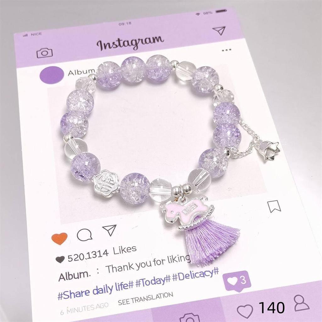 Mori Style Mermaid Crystal Bracelet - Sweet, Versatile Design for Women, Students, and Best Friends.