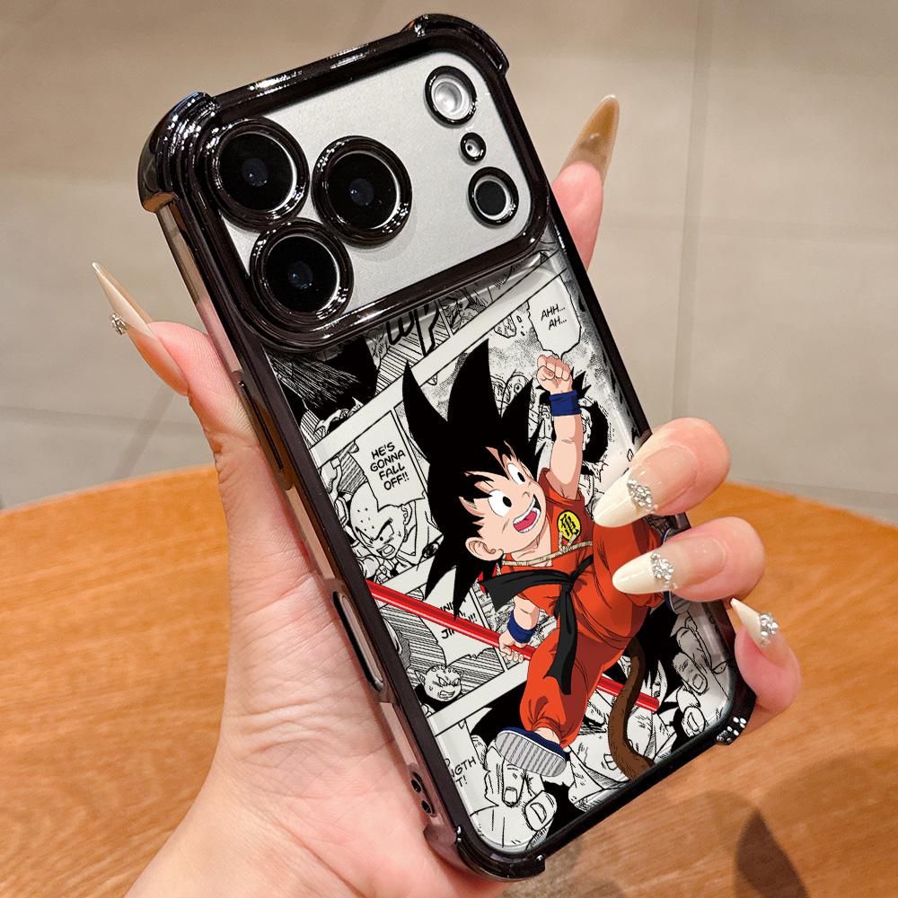 Anime Super Saiyans Plating Phone Case for IPhone 17 17e 16e 16 15 14 13 12 11 Pro Max X XR 7 8 Mini Air Plus Anti-Fall Airabag