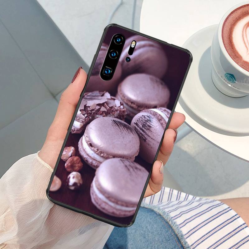 Food Pastry Dark Chocolate Cheesecake Macarons Phone Case For XiaoMi RedMi S2 4X 5 Plus 6 7 7A 8 8A 9 9A 10 K40 Phone Cover