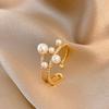 2023 New Fashion Trend Unique Design Elegant Exquisite Vintage Pearl Open Ring Women Zircon Party Premium Gift Wholesale
