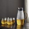 Large-capacity 1500ml Vertical Striped High Borosilicate Glass Cold Kettle Fruit Lemon Water Bottle Beverage Juice Drink Jug