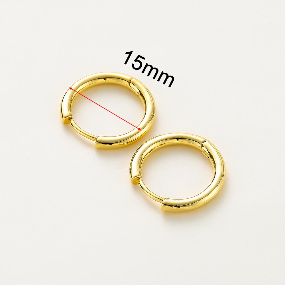14K 18K Gold Plated Round Circle Gold Plated Hoop Earrings For Women Korean Fashion Ring Earrings Jewelry Accessories