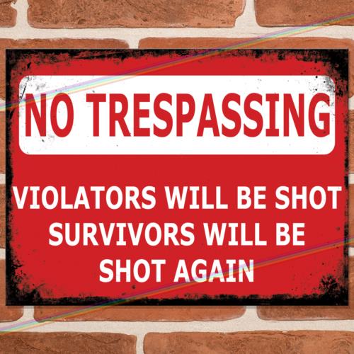 

NO TRESPASSING Funny Metal Signs Vintage Bar Home Garage Shed Retro Tin Sign UKAluminum 20x30cm（7.8x11.8inch）