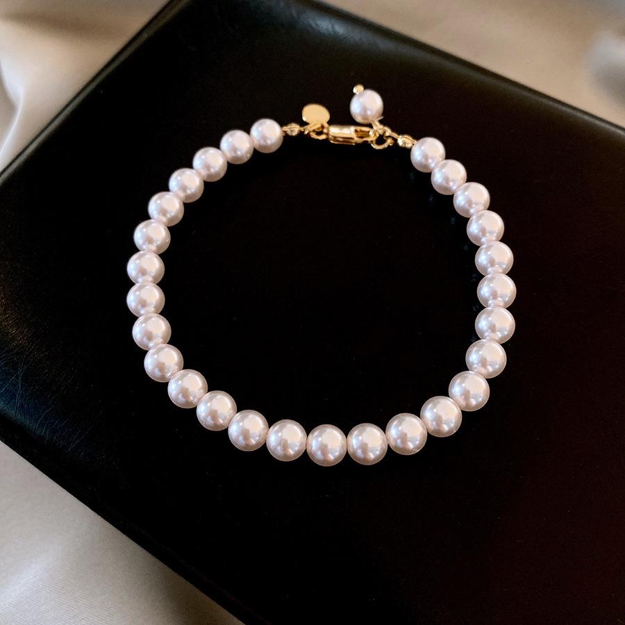 Elegant Crystal Flower Pearl Bracelet - Light Luxury Whitening Jewelry