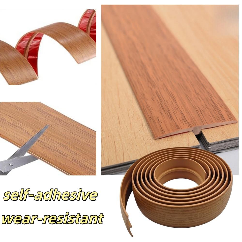 1pc 2mX5cm Floor Transition Strip Self Adhesive T-Molding Threshold Cover Household Wood Grain Divider Strip Doorway